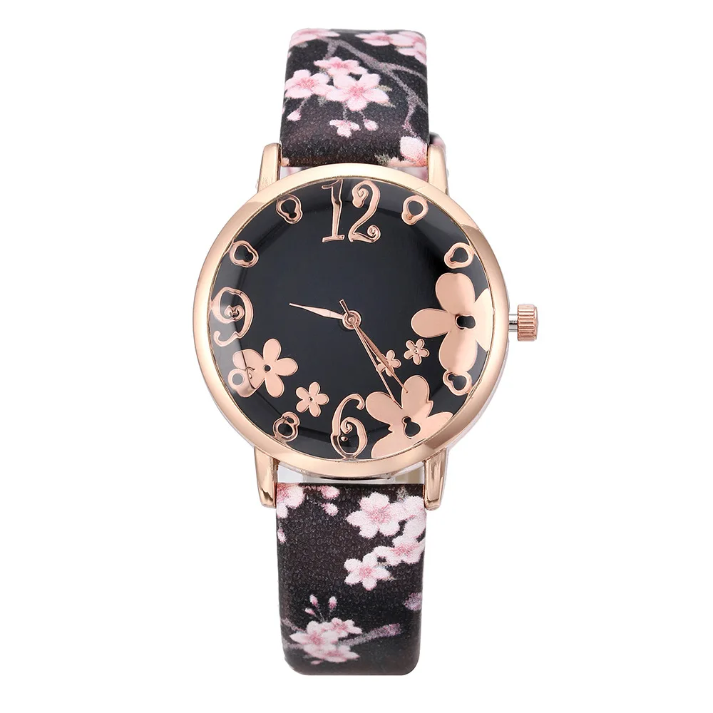 

Fashion Watch Women's Couples Casual Watch Cool Flower Dial Belt Decoration Students Watch