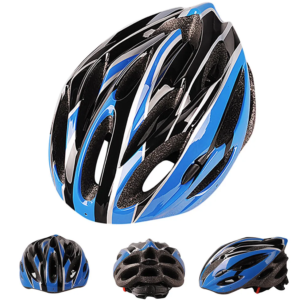 Новинка, карбоновый велосипедный шлем для катания на коньках, горный велосипед, EPS ударопрочный композитный, супер износостойкий, Тяговая пряжка - Цвет: Blue