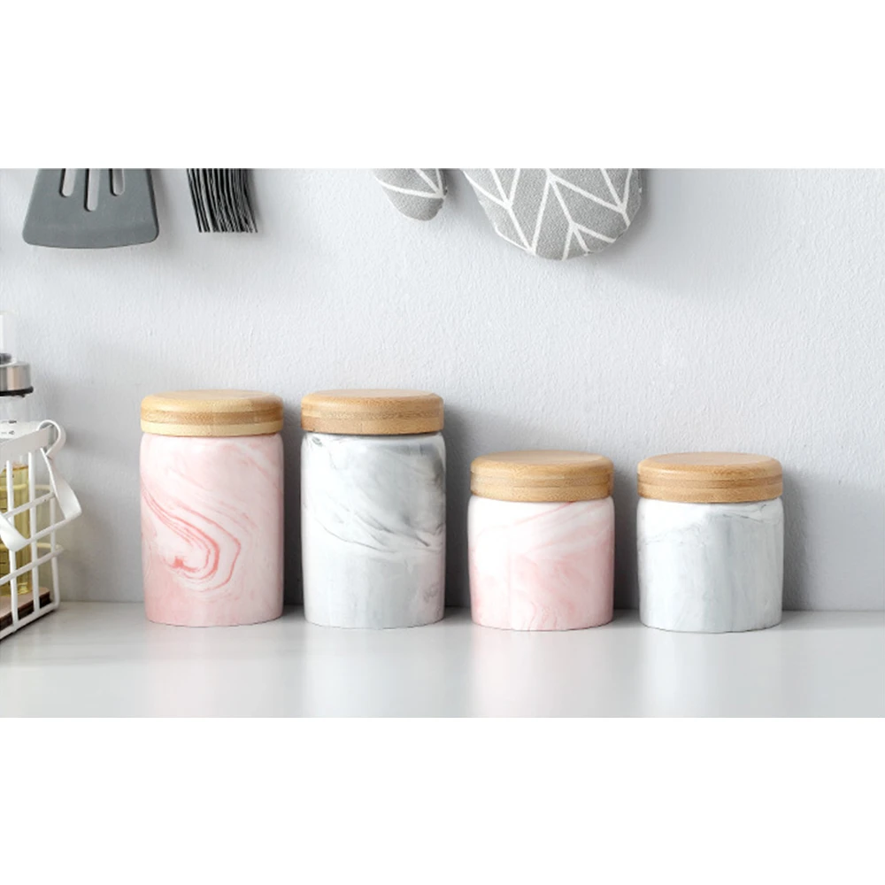 Food Storage Canister Ceramic Food Storage Jar With Airtight Seal Bamboo Lid Modern Design Marble Ceramic Food Storage Cani Storage Bottles Jars Aliexpress