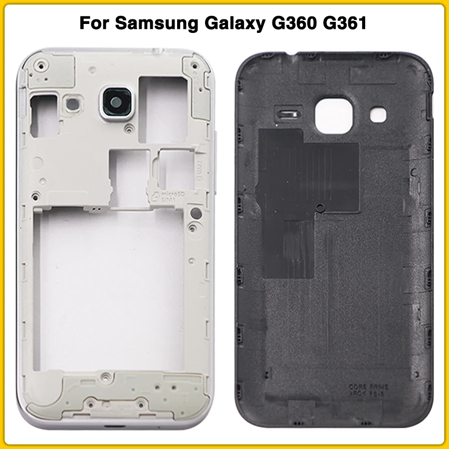 Чехол с полным корпусом для samsung Galaxy Core Prime G360 G360H G360F G361 G361F, задняя крышка для аккумулятора, средняя рамка