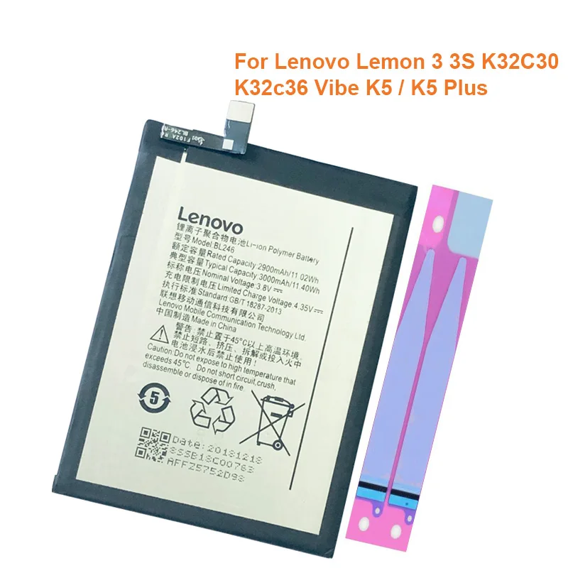 Оригинальный BL246 для Lenovo VIBE Shot Z90 7 z90a40 сменный аккумулятор литий ионная