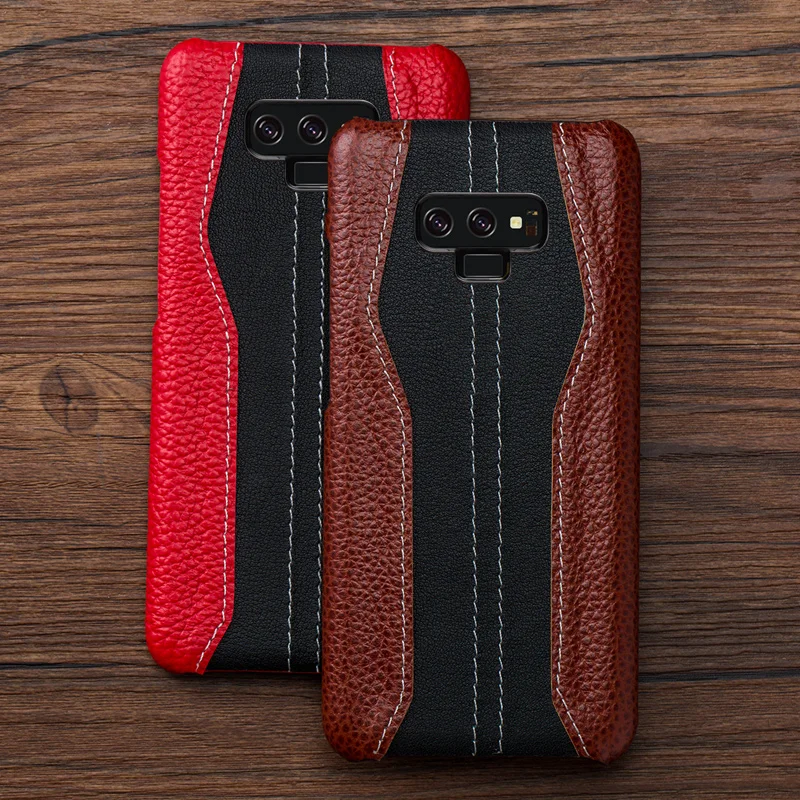 Luxury color matching stitch Genuine Leather Fhx-LJ for iphone 11 12 Pro MAX X XS XR phone case for Samsung S9 S10 S20 Plus case