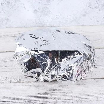 

6pcs Disposable Hair Styling Cap Aluminum Foil Waterproof Elastic Bath Hoods Shower Cap Silver