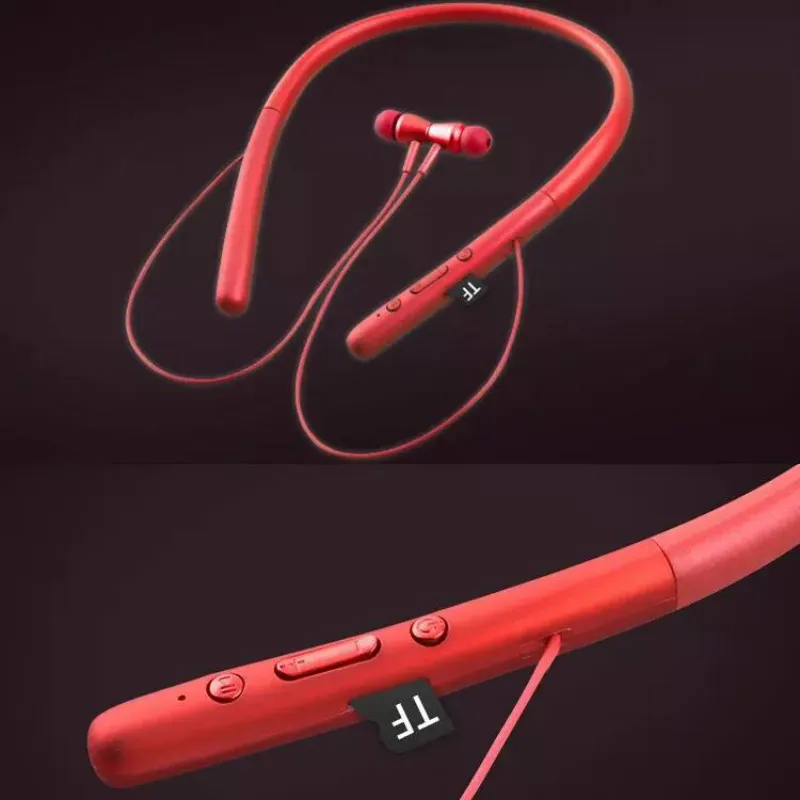 Magnetic Bluetooth Earphone Sports Neckband Magnetic Wireless Gaming Headset Stereo Earbuds Metal Earphones With Mic For IPhone