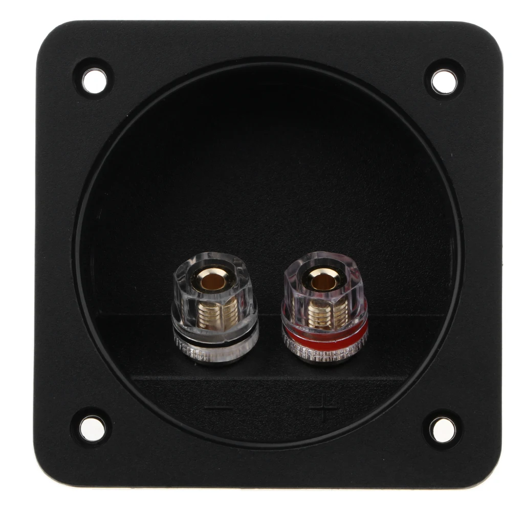 DIY 2-Way Speaker Box Terminal Binding Post Square Screw Cup Connector Subwoofer Plug 80 Crystal