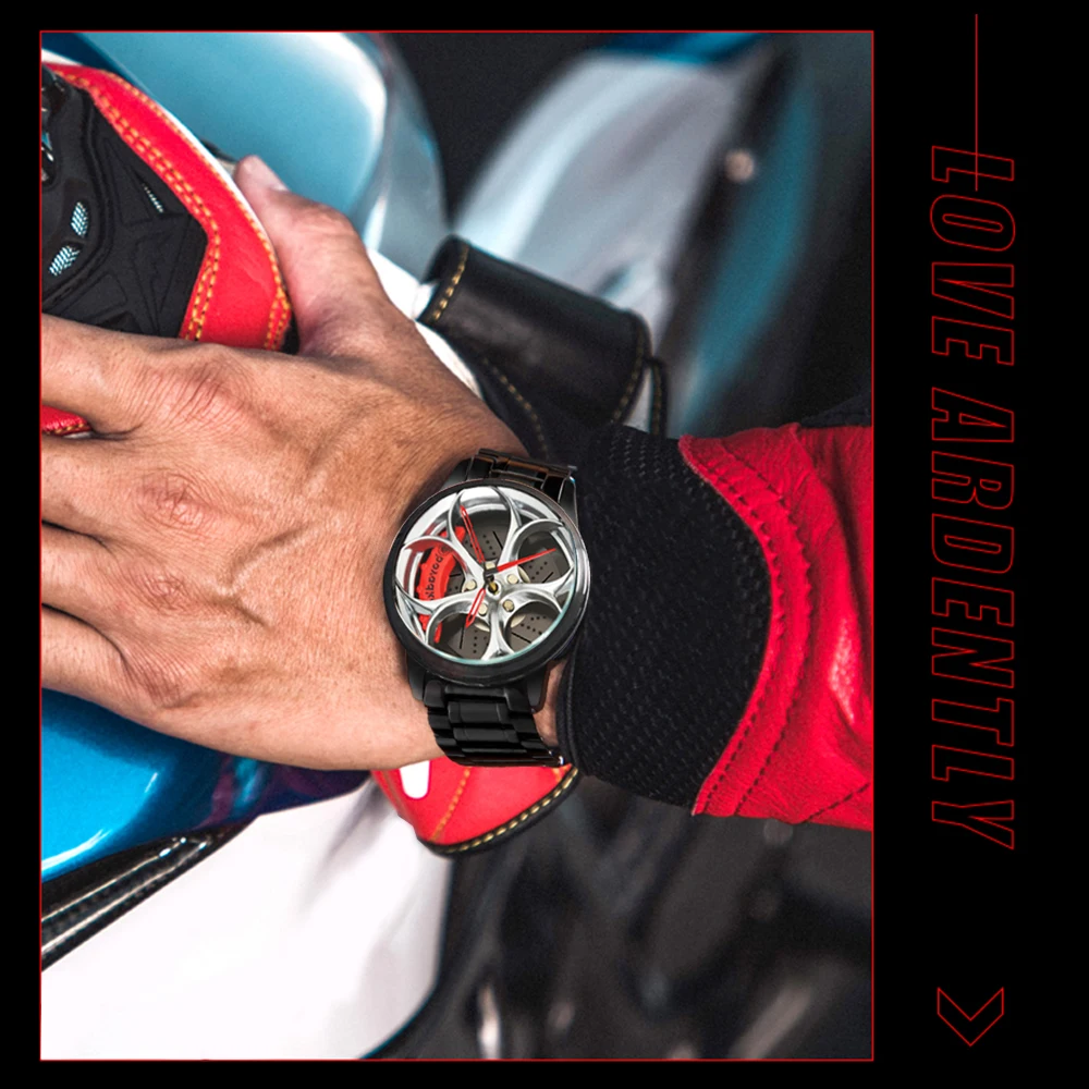 2021 Fashion New Watch Auto Racing Car Watches Stainless Steel Band Cool Black Watch for Men Husband Boyfriend Gift Watch