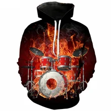 Hoodie masculino clássico instrumento musical tambor impressão 3d moletom com capuz drumming roupas esportivas casuais topos