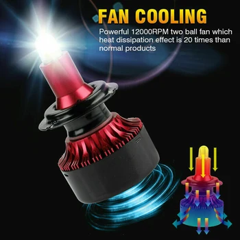 

2x 8-sides H11 H9 H8 LED Headlight Bulbs Fog Light Lamp 360 Degree Super Bright New And High Quality