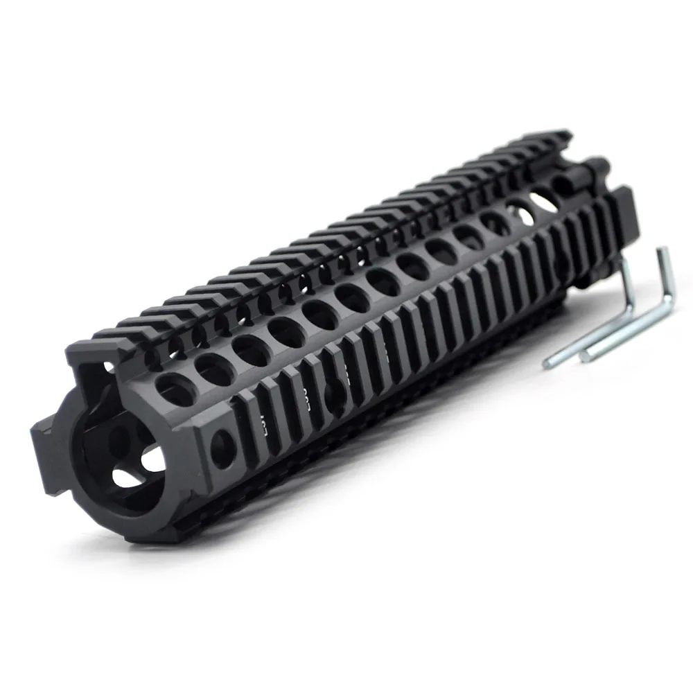 TriRock 9,6 ''дюймовый тактический черный анодированный MK18 Handguard Quad Rail раздельный монтаж системы алюминий Fit.223/5,56