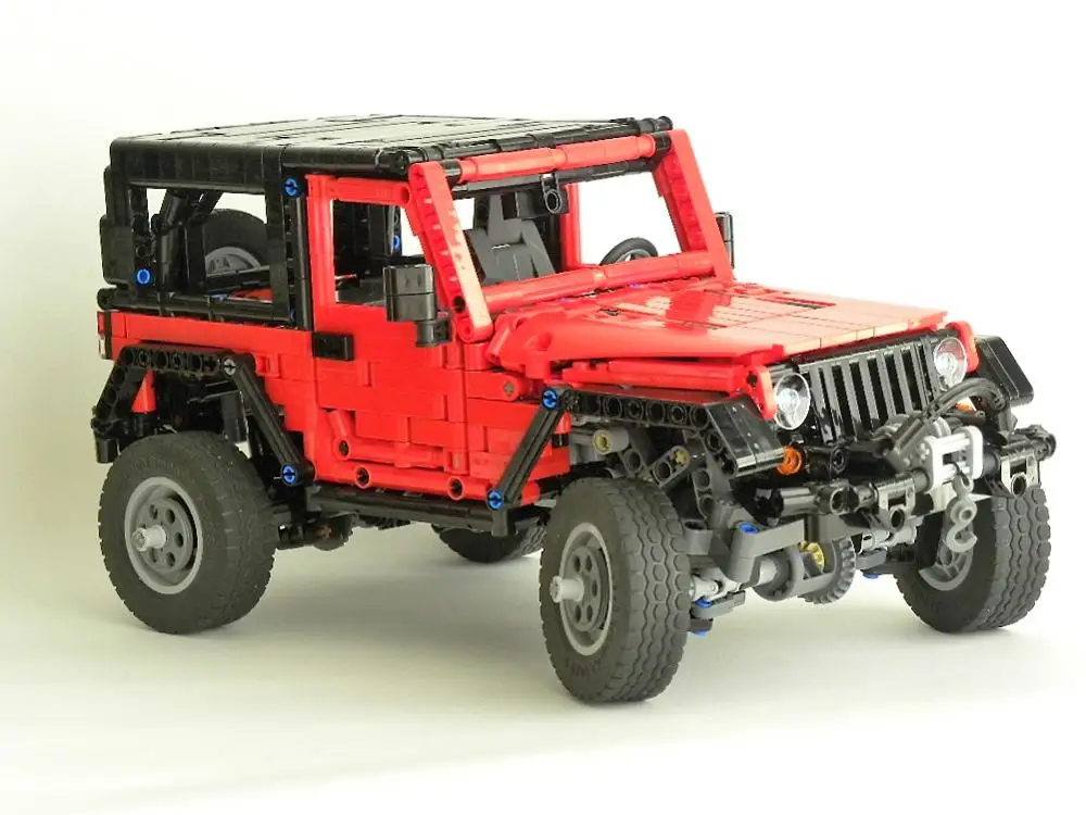 Nuevo MOC Technic Jeep Wrangler Adventurer светодиодный Радиоуправляемый двигатель función de potencia ajuste MOC-8863 bloques de conctción vehicculos