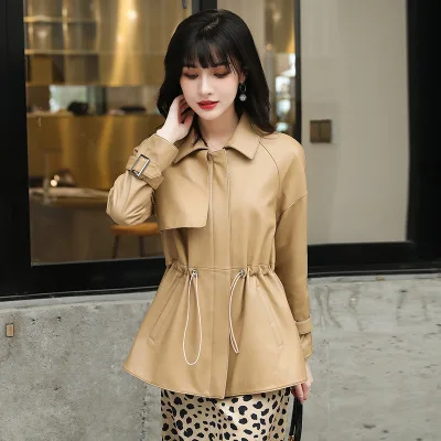 Tao Ting Li Na Women Spring Genuine Real Sheep Leather Jacket R41