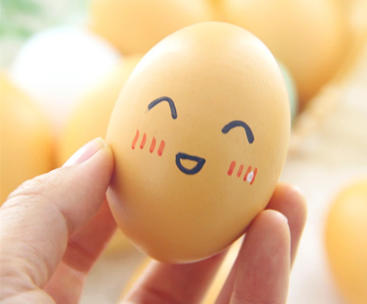 Wooden Easter Eggs Hand Crafts DIY Painting Sensory Toys 3PCSLOT Montessori Educational Children's Creativity Gift for Teacher (4)
