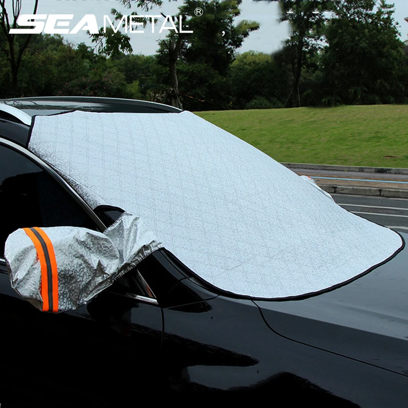 C-WANG Front Car Sunshade Windshield The BoarS Nest Windshield Snow Cover Car Windshield Sun Shade Ice Cover 57.9Inchx46.5Inch 