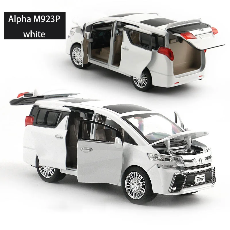 1:24 модель автомобиля Alphard nanny модель автомобиля mvp сплав звук и светильник Модель автомобиля коллекционная игрушка Подарки для детей - Цвет: M923P White