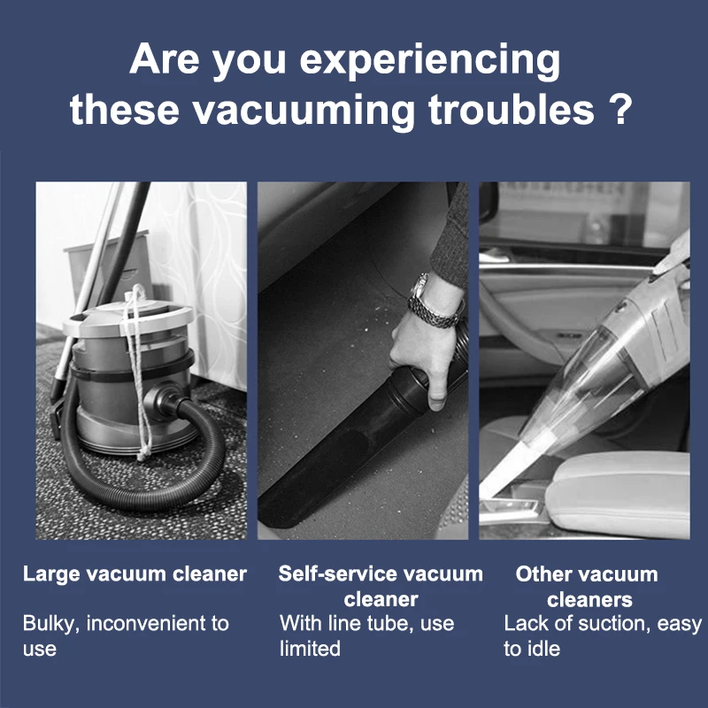 120W 10000pa Strong Suction Wireless Car Vacuum Cleaner Portable with Handheld Vacuum Cleaner Car Household Dual-use Mini Cleane