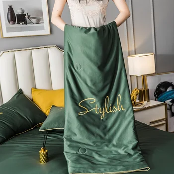 

Home Textile 2020 New Silk Comforter Summer Blanket Quilt Duvet Washable Ice soft Silk Air Conditioning Comforter Quilt Blanket
