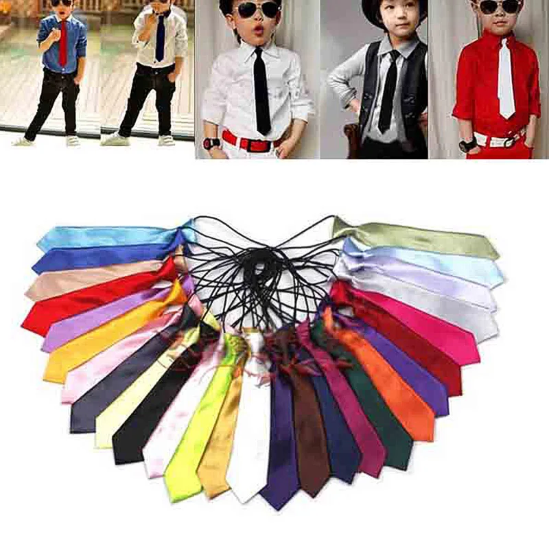 Woven Necktie Necktie Set Kid Boy Tie Solid classic Neck Fashion Neckties Color Accessories Cravat Wedding Party Gift BA103