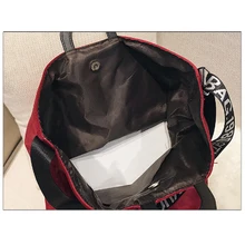 Новая бархатная сумка большой емкости, модная женская сумка через плечо с буквенным принтом, Высококачественная женская сумка для покупок, сумка-тоут для девушек и студентов