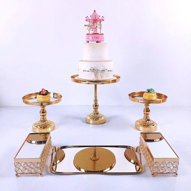 Support A Gateau De Mariage En Metal Et Cristal Ensemble De 6 A 10 Pieces Plateau D Exposition Pour Fete Festival Cupcakes Aliexpress