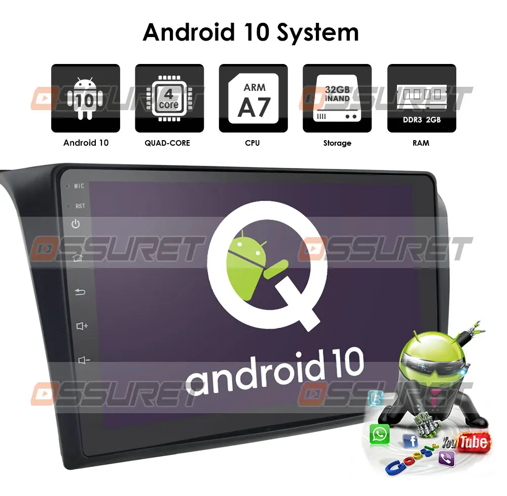 US $123.93 2din Android 10 Car Radio Stereo Gps Navigation Fit Mazda 3 2004 2009 Quad Core Car Multimedia Player With Rear Camera Bt Wifi