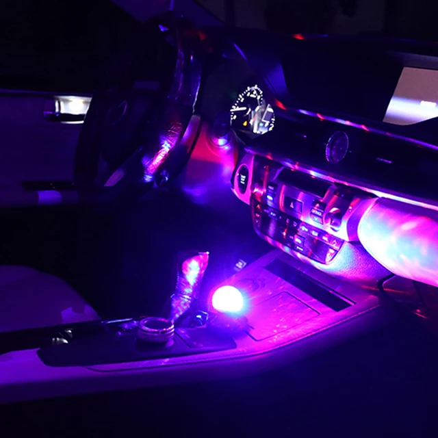 Luces LED de fiesta con USB para coche, lámpara de ambiente de Karaoke con efecto de escenario, 4W, 5V, Bola de discoteca portátil, luz láser colorida para DJ, música 6