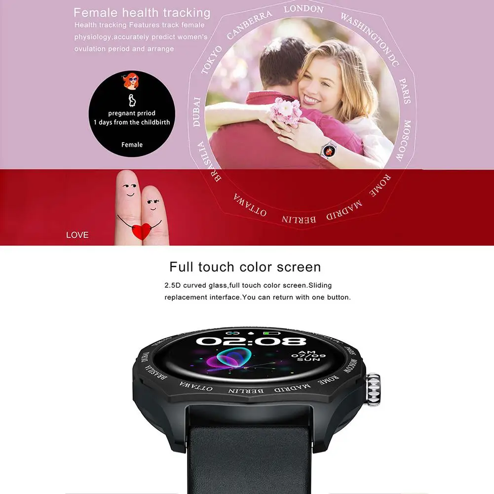 V18 Bluetooth Sports Touch Screen Smart Watch Multi-Function Wristband Blood Pressure Monitor Fitness Tracker Health Bracelet
