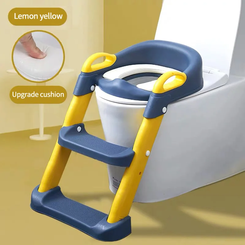 Asiento para orinal plegable para bebés, silla con respaldo de entrenamiento, con escalera para dar pasos, taburete para niños y niñas, inodoro seguro