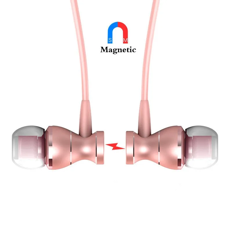 Metal Magnetic Sport Earphone In-Ear Earbuds Wired Stereo Sound gaming Headphone With Mic auriculares con cable fone de ouvido |