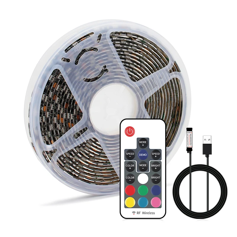 5V USB Светодиодные ленты светильник RGB 5050 50 см 5 м Водонепроницаемый 60 светодиодов/м