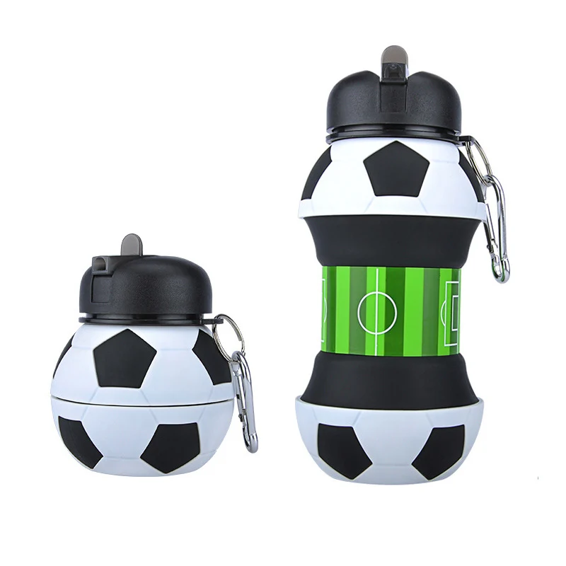Water Bottle Новинка 550 мл футбольный спорт бутылка с соломинкой складываемый складной силиконовые для путешествий My Bottles Innovating Camping Cup - Цвет: Water Bottle