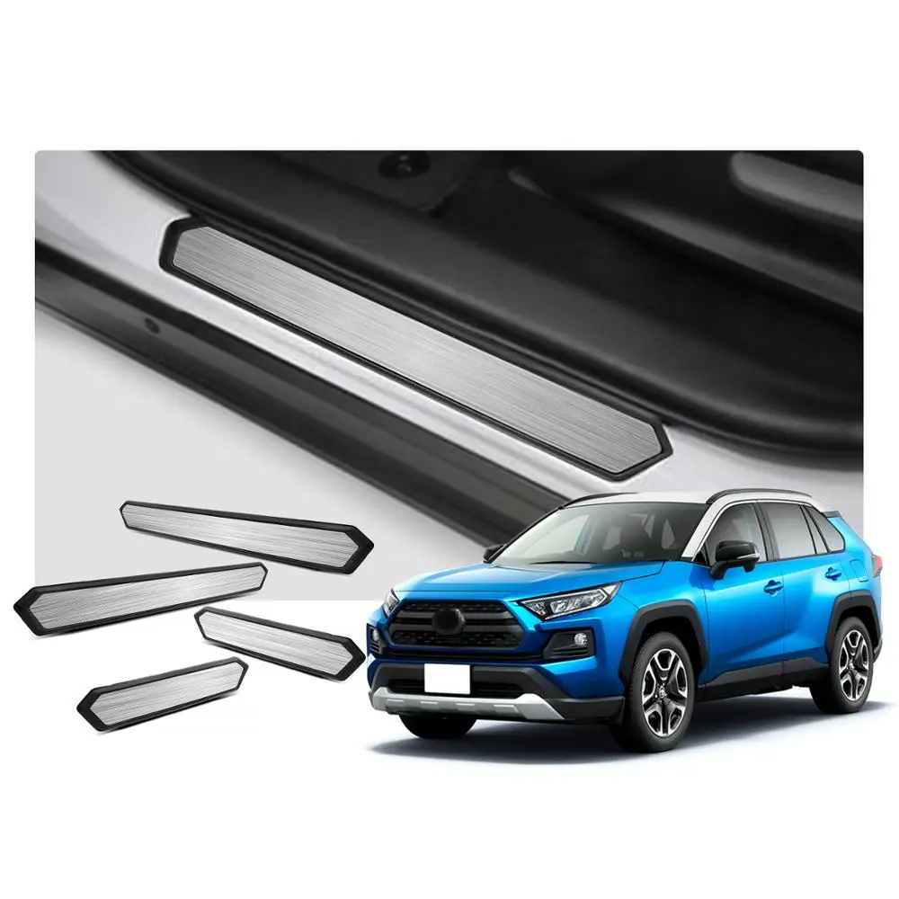 Крышка дверного порога LFOTPP из нержавеющей стали для RAV4 5 го 2019 2020 обшивка