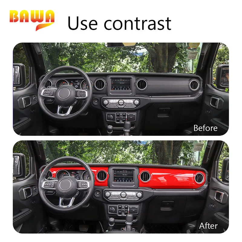 BAWA Автомобильная центральная консоль Декоративные наклейки для Jeep Wrangler JL+ аксессуары панельная Накладка для коробки передач
