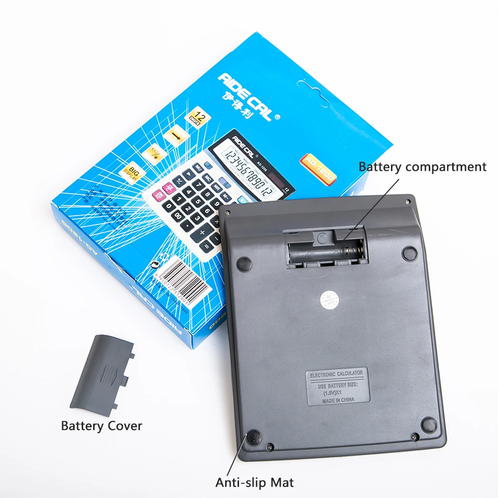 12 Digits Standard Office ,Solar, AA Battery Electronic Calculator Large, 1-Pack 12 Digits Standard Office ,Solar, AA Battery Electronic Calculator Large, 1-Pack