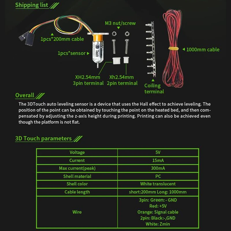 Makerbase 3D Press Auto Leveling Sensor Auto Bed Leveling Sensor BLPress for 3D Printers Improve Pr