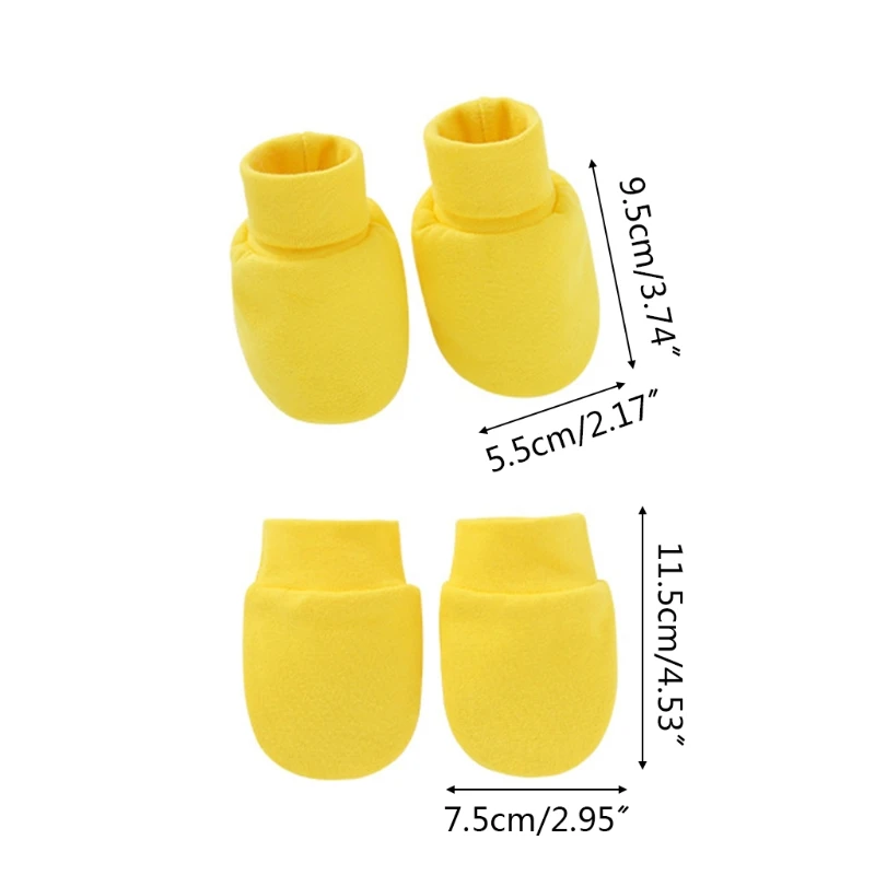 Baby Newborn Soft Cotton Face Protection Gloves Foot Cover Set Anti Scratch Mittens Socks Kit baby mittens anti scratching gloves 2 Pair