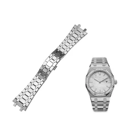 Браслет из нержавеющей стали подходит Audemars Piguet Королевский дуб морской 26 мм - Цвет ремешка: Silver
