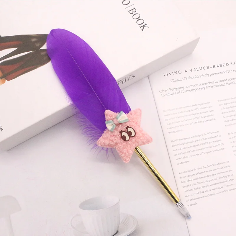 

2019 Hot Multicolor Feather Pen Ballpoint Teacher's Day Gift Metal Simple Quality Pen Office Stationery Beautiful Birthday Gift