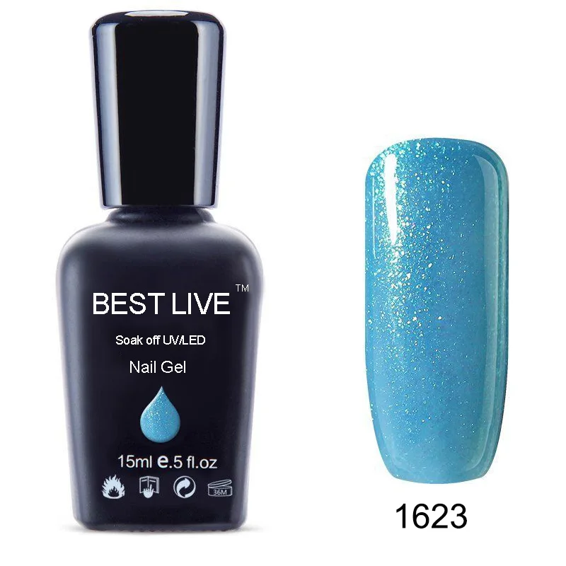 1623 BEST LIVE 15 мл УФ-гель для ногтей замачиваемый Светодиодный УФ-лак для ногтей УФ-гель для ногтей чистый цвет покрытие УФ-гель для ногтей Телесный и розовый#1546-40506 - Цвет: 1623
