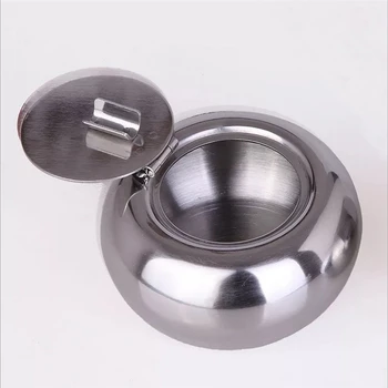 

Smoking Accessories Stainless Steel Ashtrey Round Push Down Ashtray with Rotating Tray