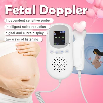 

Double display mode Fetal Doppler Home Pregnant Ultrasound Baby Heart Rate Detector Intelligent noise reduction Doppler monitor