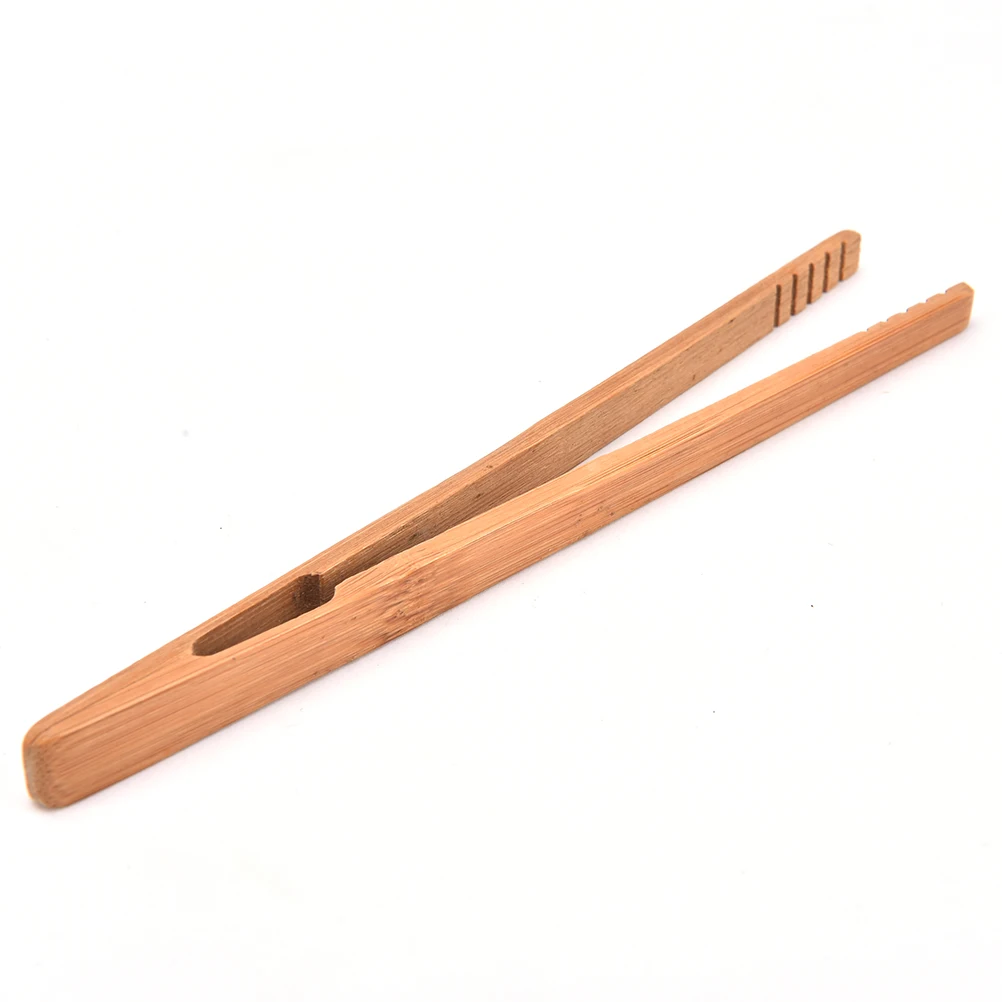 Tea Clips Wood Color Bamboo Tweezers 14.5cm Textured Bamboo Kongfu Tea Utensil Tweezers