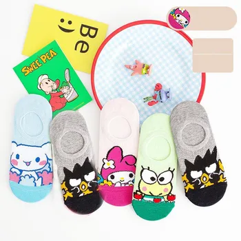 

Women Sock Cartoon Woman Socks Colorful Woman Boat Casual Cotton Sox Girls Kerokerokeroppi Cinnamoroll BabyCinnamoroll Skarpetki