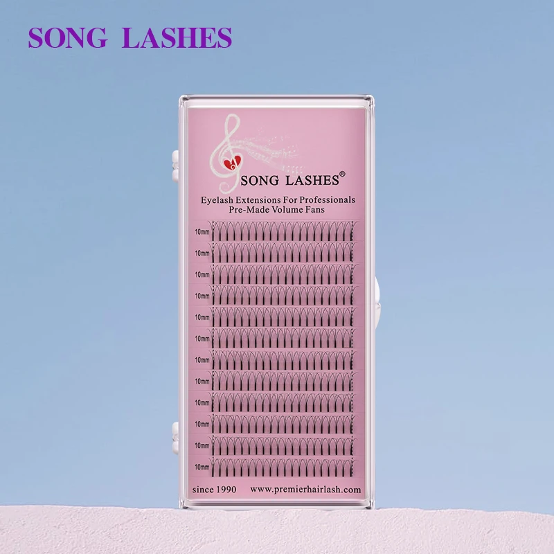 Pestañas SONG 0,07, 0,10mm de grosor, Tallo largo, plumas voluminosas prefabricadas, para salón y pestañas profesionales