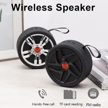 

25#Portable Bluetooth speaker Rechargeable HIFI Portable Mini Wireless Blueteeth Stereo Sound Speaker FM USB Tire shape speaker