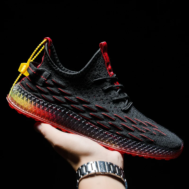 Модная мужская обувь; кроссовки Flyknit; дышащая Нескользящая Мужская обувь для бега; Повседневная Удобная обувь для тренировок; Прямая поставка; AODLEE