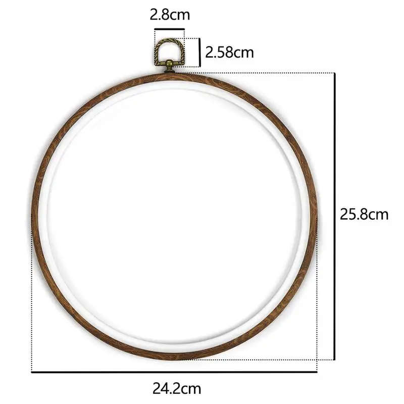 Sewing Tool Round Wooden Color Embroidery Hoops Frame Set Plastic Embroidery Hoop Rings For DIY Cross Stitch Needle Craft Tool needle arts and crafts Needle Arts & Craft