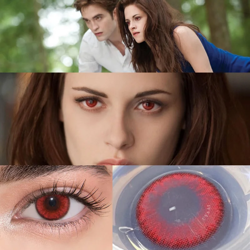 UYAAI lentes de contacto de colores para Cosplay, lentes de color Natural,  serie vampiro, Twilight, Ojos de vampiro, rojo, 2 unids/lote/par|Lentes de  contacto| - AliExpress