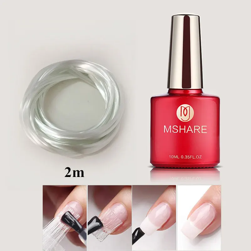 

MSHARE Fiberglass Nails Builder Gel Set Fiber for Nail Extension Fibernails Builder Nail Form Acrylic Tips Nail Salon 2m