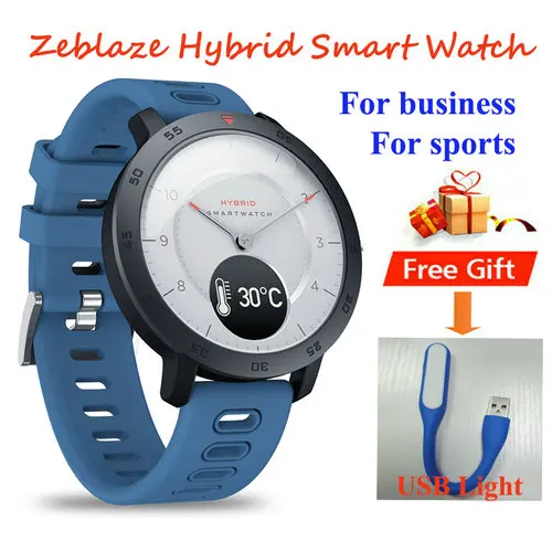 Zeblaze Hybrid Smartwatch женские Монитор артериального давления водонепроницаемые Смарт-часы с пульсом мужские спортивные часы pk vibe 5 thor neo - Цвет: blue and one light