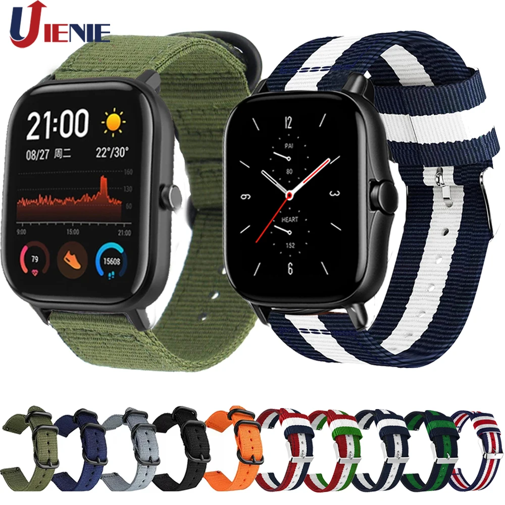 

Ремешок нейлоновый для Xiaomi Huami Amazfit GTS 2 2e gts2 Mini, спортивный сменный Браслет для Bip U POP Pro